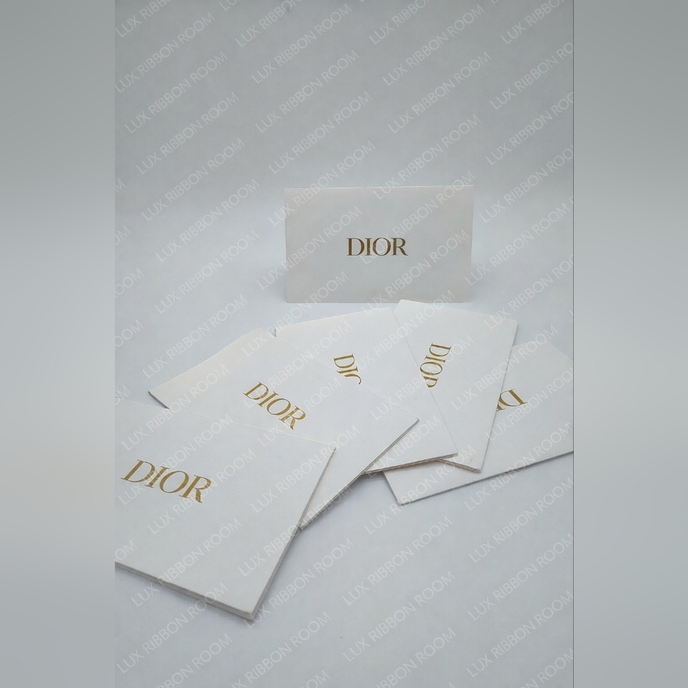 DIOR Boutique Cards Set of 6 Gold Logo Luxury Gift Inserts White